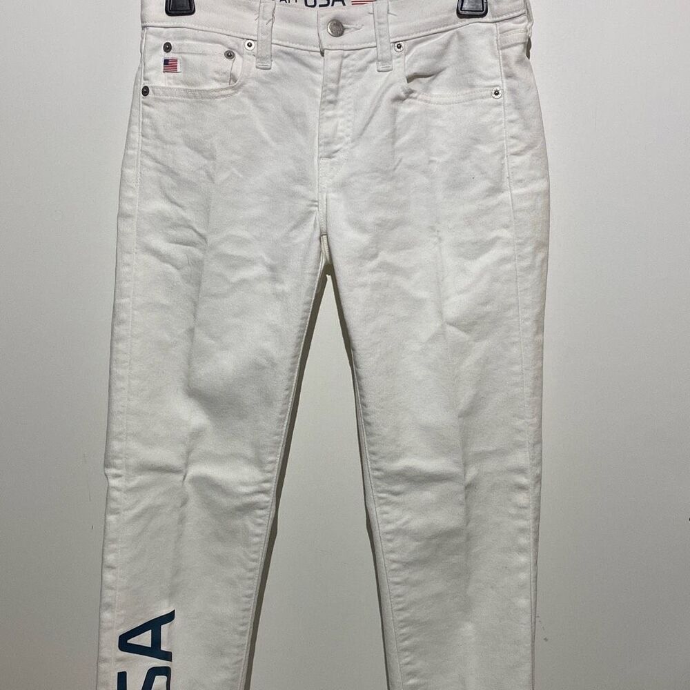 Polo Ralph Lauren Team USA 2020 Olympics White Denim‎ Slim Jeans Flag Graphic
